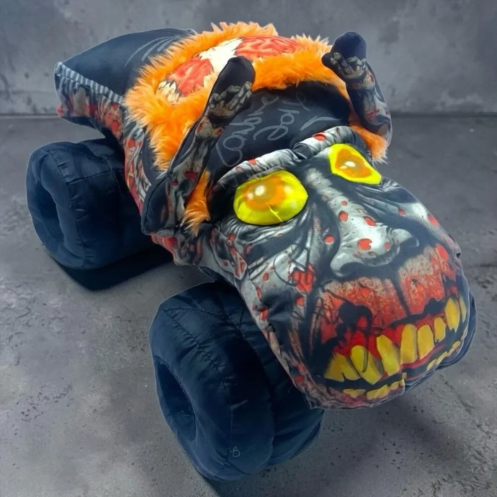 Signed Monster Jam ZOMBIE Plush Truck Pillow Pal Monster Truck 14” Stuffed Toy